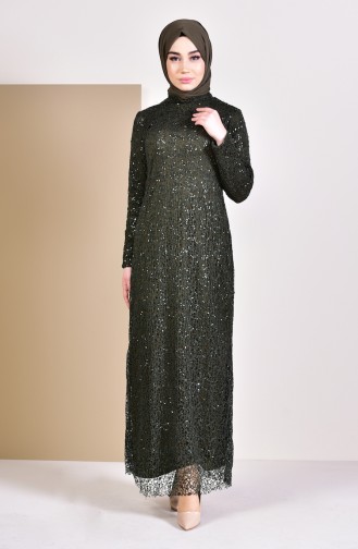 Sequin Evening Dress 4114-03 Khaki 4114-03