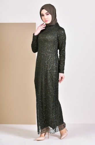 Sequin Evening Dress 4114-03 Khaki 4114-03