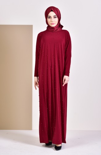 Pearl Bat Sleeve Dress  16451-06 Claret Red 16451-06