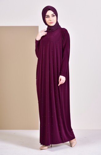 Plum Hijab Dress 16451-07
