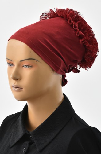 Lace Frilly Bonnet 901392-08 Claret Red 901392-08