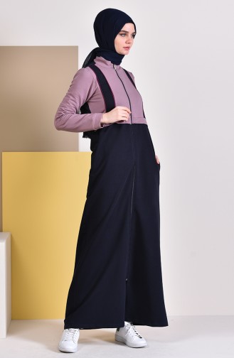 Abaya Sport a Fermeture 8334-01 Bleu Marine Terre 8334-01