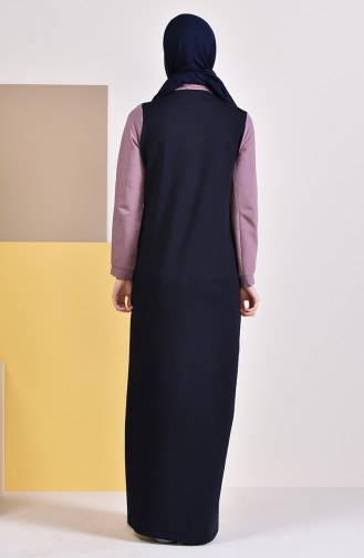 Zippered Sports Abaya 8334-01 Navy Blue Soil 8334-01