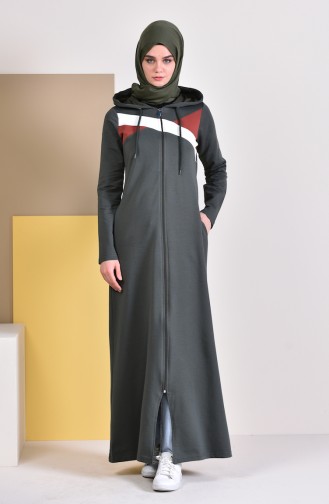 Abaya Sport a Capuche 8337-03 Khaki 8337-03