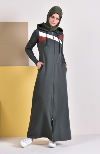 Abaya Sport a Capuche 8337-03 Khaki 8337-03