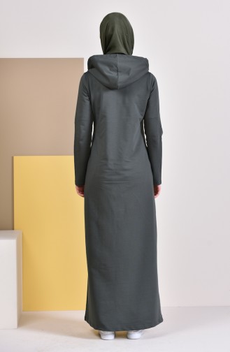 Hooded Sports Abaya  8337-03 Khaki 8337-03