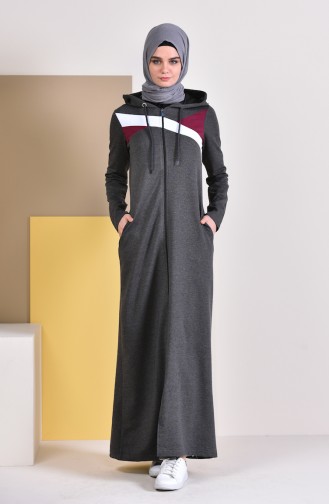 Abaya Sport a Capuche 8337-04 Antracite 8337-04