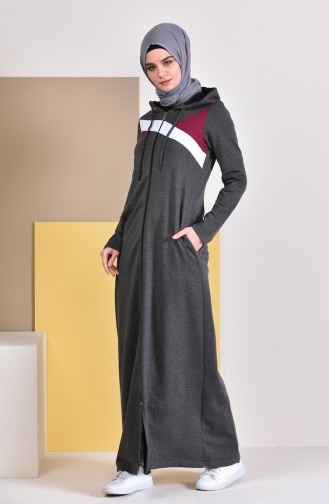 Abaya Sport a Capuche 8337-04 Antracite 8337-04