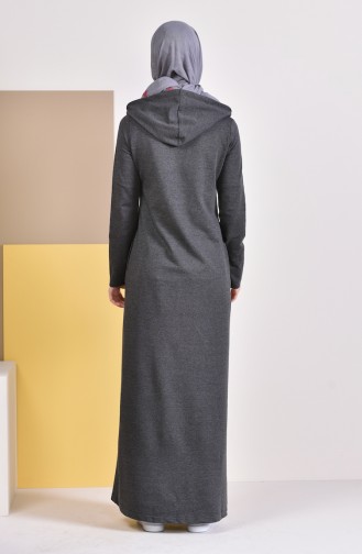 Abaya Sport a Capuche 8337-04 Antracite 8337-04