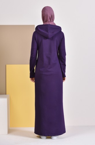 Hooded Sports Abaya  8337-05 Purple 8337-05