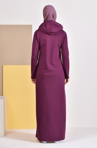 Hooded Sports Abaya 8337-06 Plum 8337-06