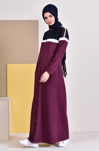 Abaya Sport a Rayures 8349-05 Plum 8349-05