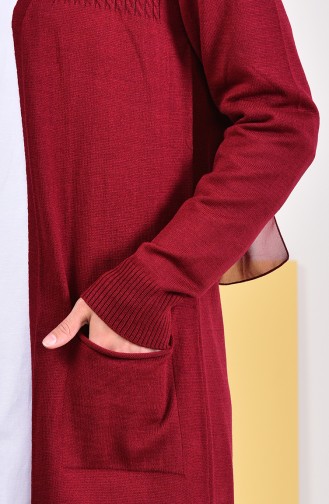 iLMEK Seasonal Pocketed Cardigan 4129-01 Claret Red 4129-01