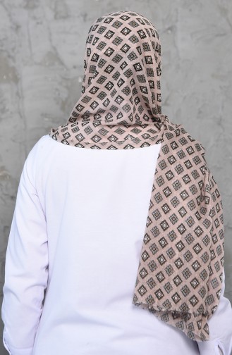 Desenli Pamuk Şal 2201-08 Bej