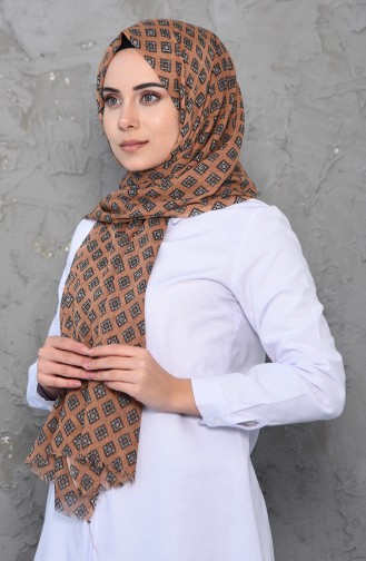 Patterned Cotton Shawl 2201-13 Maroon 2201-13