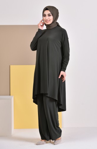 Tunik Pantolon İkili Takım 17781-02 Haki 17781-02