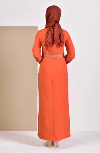 Ziegelrot Hijab Kleider 2051-07