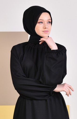 Kleid mit Gummi 2056-04 Schwarz 2056-04