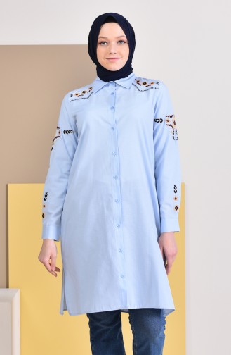 Embroidered Sleeve Tunic 8225-01 Blue 8225-01