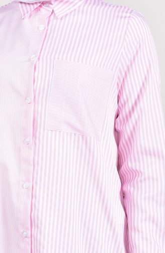 W.B Striped Pocketed Tunic 6353-04 Pink 6353-04