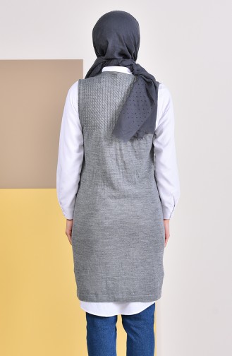 iLMEK Knitwear Pocketed Vest 4121-13 Dark Gray 4121-13