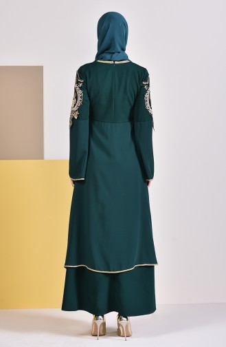 BURUN Laced Evening Dress 81647-02 Emerald Green 81647-02
