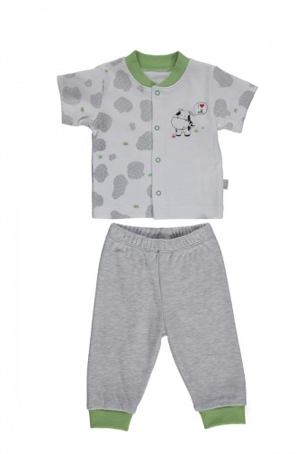 Bebetto Cotton Mini Pajama Set F1005 Green 1005