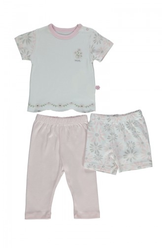 Bebetto Cotton Pajama Set 3 Pcs F1008-02 Pink 1008-02