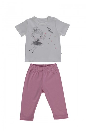 Bebetto Cotton Short Sleeve Pajama Set F1013 Pink 1013