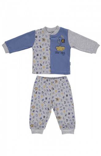 Bebetto Cotton Mini Pajama Set F1021-01 Blue 1021-01