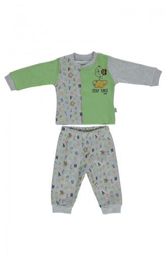 Bebetto Cotton Mini Pajama Set F1021-02 Green 1021-02