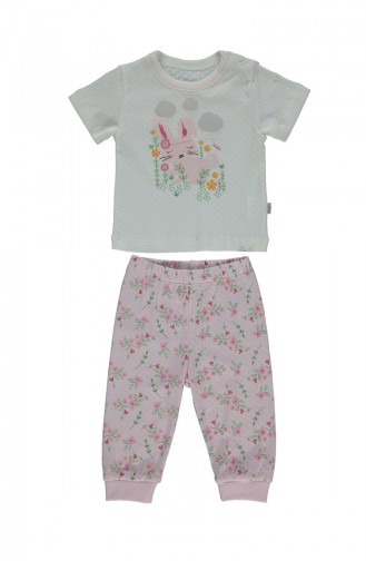 Bebetto knitted Cotton Pajama Set 2Pcs F1024 Pink 1024
