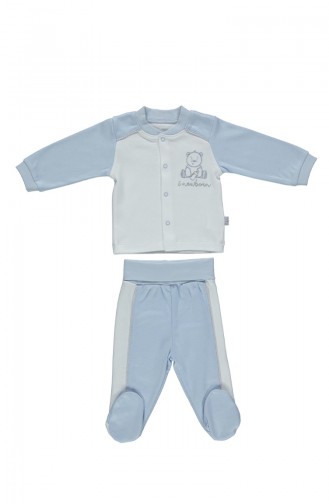 Bebetto Cotton Footed Pajama Set F1027 Blue 1027