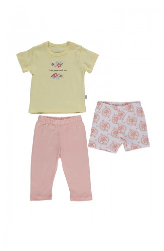 Bebetto Cotton Pajama Set F994-01 Yellow 994-01