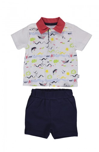 Penye T-shırt 2 li Takım K2111-02 Lacivert