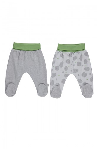 Bebetto Cotton Footed Pants 2 Pcs T1730 Green 1730