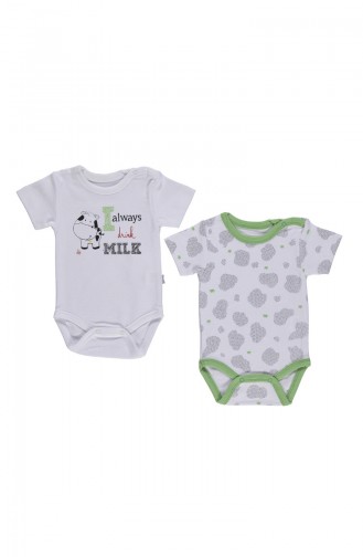 Bebetto 2 Body Bébé Manches Courte T1732 Vert 1732