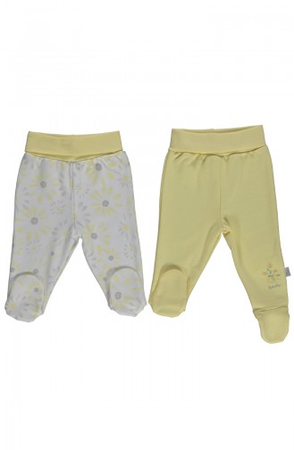 2 Pantalons Bébé T1738-01 Jaune 1738-01