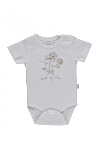 Bebetto Combed short Sleeve Baby Bodysuit 2 Pisces T1798 light Beige 1798