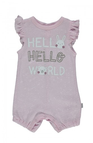 Bebetto Knitted Cotton Bubble Overalls T1842-02 Pink 1842-02