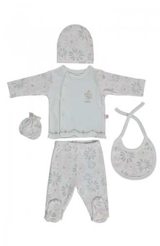 ببيتو طقم ملابس اطفال لحديثي الولادة عدد 5 قطع  Z592-02 لون زهري 592-02