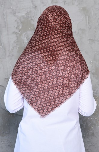 Patterned Flamed Cotton Scarf 2204-11 Brown 2204-11