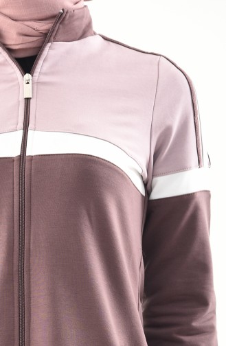 Şeritli Spor Ferace 8349-03 Kahverengi