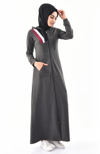 Abaya Sport a Rayures 8354-02 Antracite 8354-02