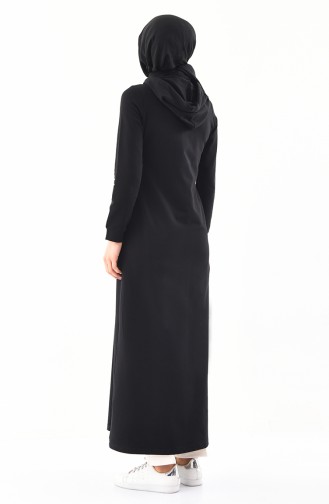 Abaya Sport a Rayures 8354-03 Noir 8354-03