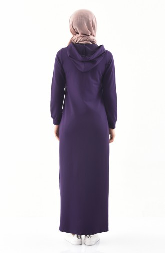 Striped Sports Abaya  8354-04 Purple 8354-04