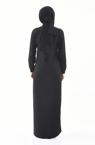 Abaya Sport Pierre Imprimée 8362-04 Noir 8362-04