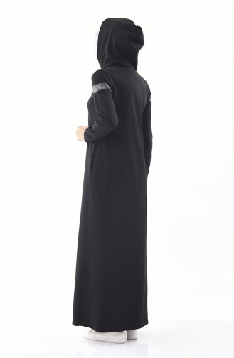 Abaya Sport a Capuche 9021-03 Noir 9021-03