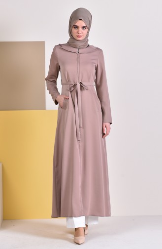 Abaya mit Reissverschluss und Band 5923-05 Milschkaffee 5923-05