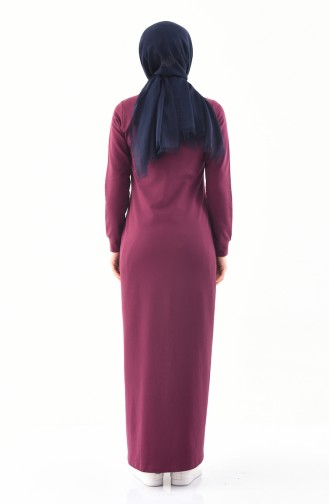 Abaya Sport avec Poches 8372-05 Plum 8372-05